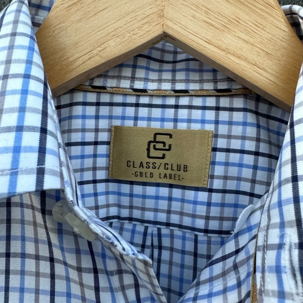 Class Club Blue and White Plaid Boys Shirt - Picture 2 of 7